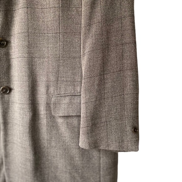 Mickey Spatz Gray Brown Prince of Wales Check Coat - Picture 2 of 11